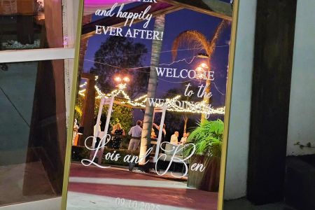 Welcome Sign on a Mirror